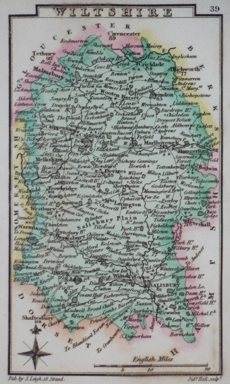 Map of Wiltshire - Leigh